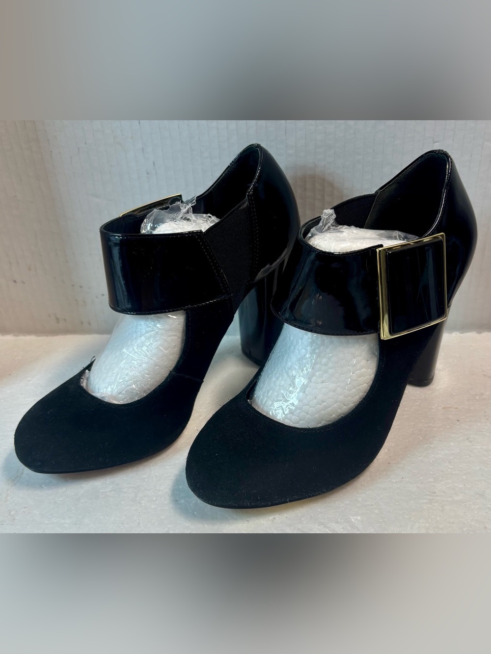 Tory Burch Suade&Patent Leather Pump US Women’s w/ Gold Buckle size 7.5